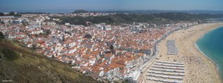 Nazaré e Monte São Bartlomeu vistos do Miradouro do Sitio da Nazaré
